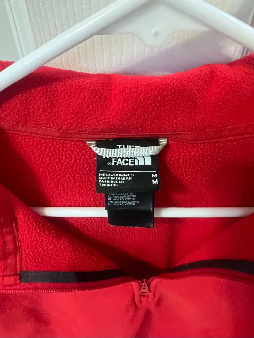 The North Face Men’s Red Zip-Up Fleece Pullover